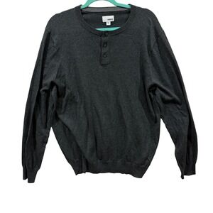 Sonoma‎ Goods For Life Mens V-Neck Sweater Charcoal Grey Cotton Blend Large